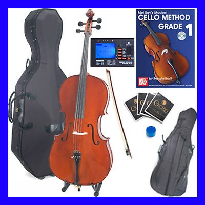 NEW CECILIO FLAMED 4/4 3/4 1/2 1/4 EBONY CELLO +LESSONS