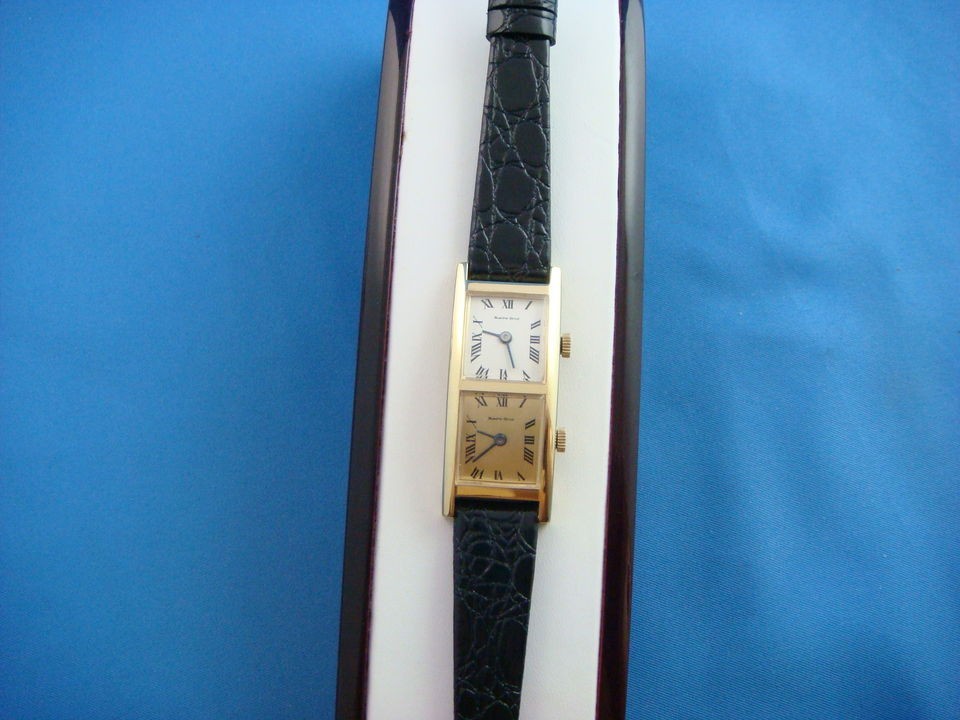 RARE 18K BUECHE GIROD CURVEX DUAL TIME ZONE WRISTWATCH