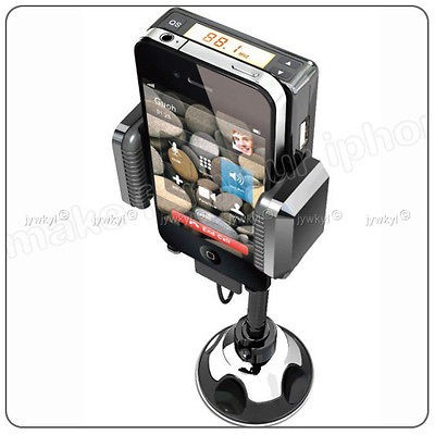   Support FM Transmitter + Charger for iPhone iPod /  MP4 Player