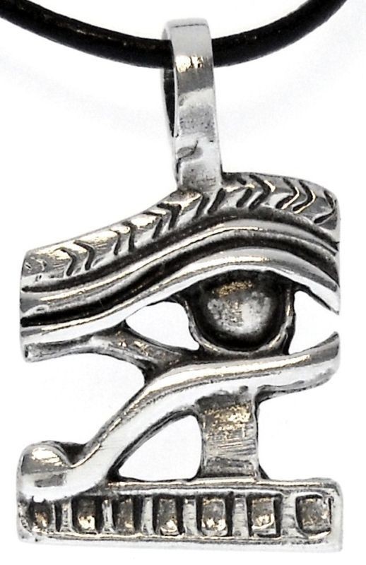 EYE OF RA HORUS Pewter Pendant Leather Necklace Surfer