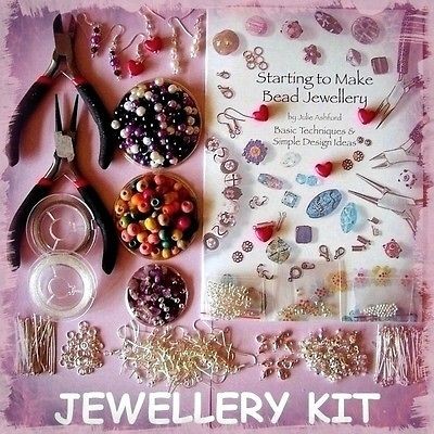 JEWELLERY KIT GEMSTONE BEADS FINDINGS BOOK TIGERTAIL