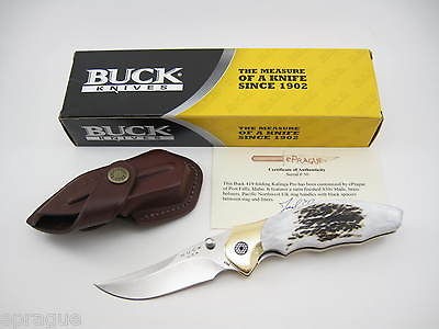 ePrague BUCK 419 FOLDING KALINGA PRO KNIFE S30V CUSTOM ELK STAG HORN