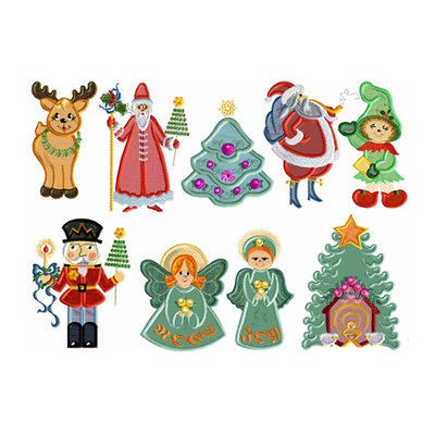 ABC Designs Christmas APPLIQUE Machine Embroidery Designs Set