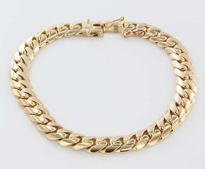 Vintage Estate 14k Yellow Gold Chain Bracelet Fine Mens Heirloom Used 