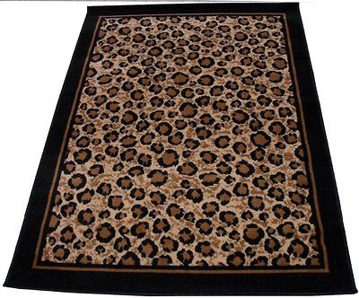 Safari Leopard Skin Print 5 x 8 Area Rug Affordable New Actual Size 5 