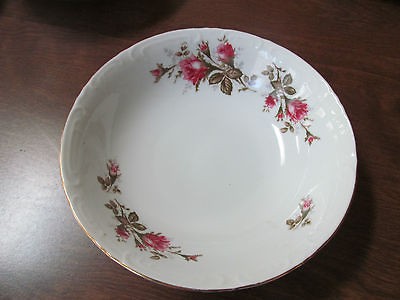 VINTAGE GRANTCREST ROYAL MOSS ROSE 9 SERVING VEGETABLE BOWL