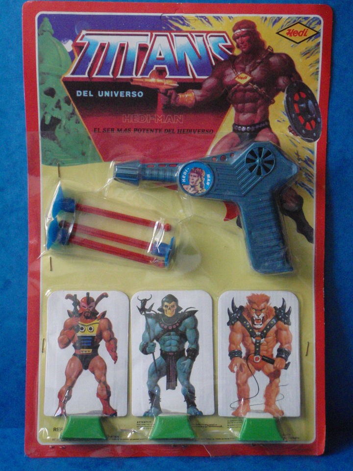 Vintage K.O Motu   HE MAN BOOTLEG   TITANS DEL UNIVERSO DART GUN 