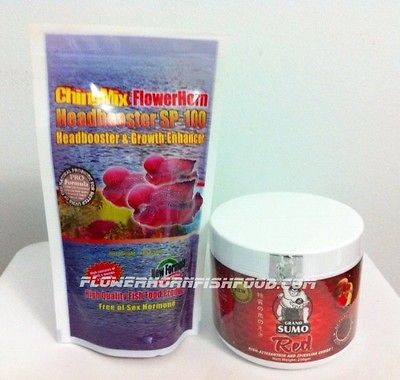 Flowerhorn Fish Food   Grand Sumo Red 250g & Chingmix Headbooster 125g