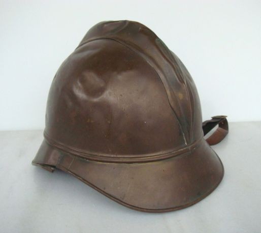 Antique Vintage German Brass Firefighter Firemans Helmet With Lining