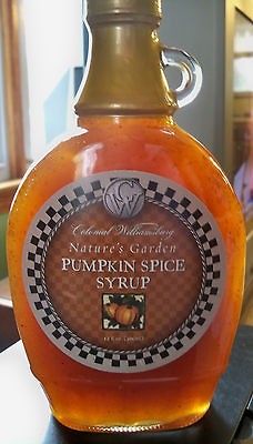   Williamsburg Natural Garden Pumpkin Spice Syrup NEW Bottle 12 oz RARE