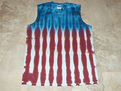 Mens tie dye flag sleeveless muscle t shirt tank Small