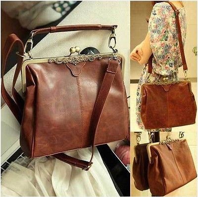 Retro Vintage Lady Woman PU leather Shoulder Purse Handbag Totes Bag 