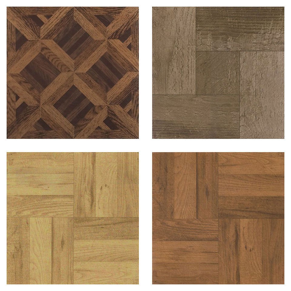   BARN wood PARQUET self STICK adhesive VINYL floor TILE   40 pc 12x12