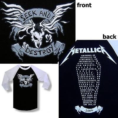 METALLICA SEEK & DESTROY 2009 TOUR JERSEY SHIRT S NEW