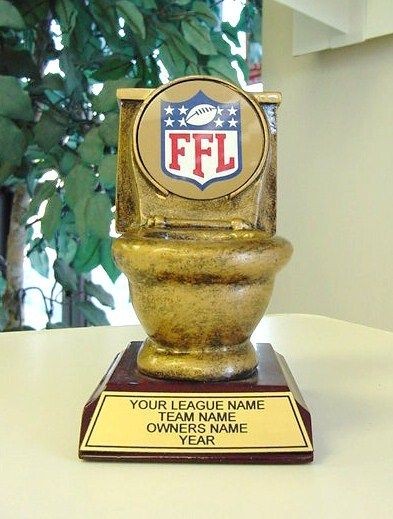 LAST PLACE FANTASY FOOTBALL TROPHY GAG TOILET BOWL COOL FFL