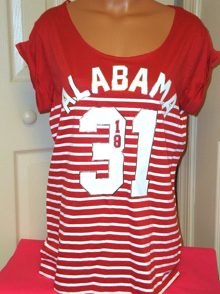 Victorias Secret PINK UNIVERSITY OF ALABAMA CRIMSON TIDE Top T Shirt 