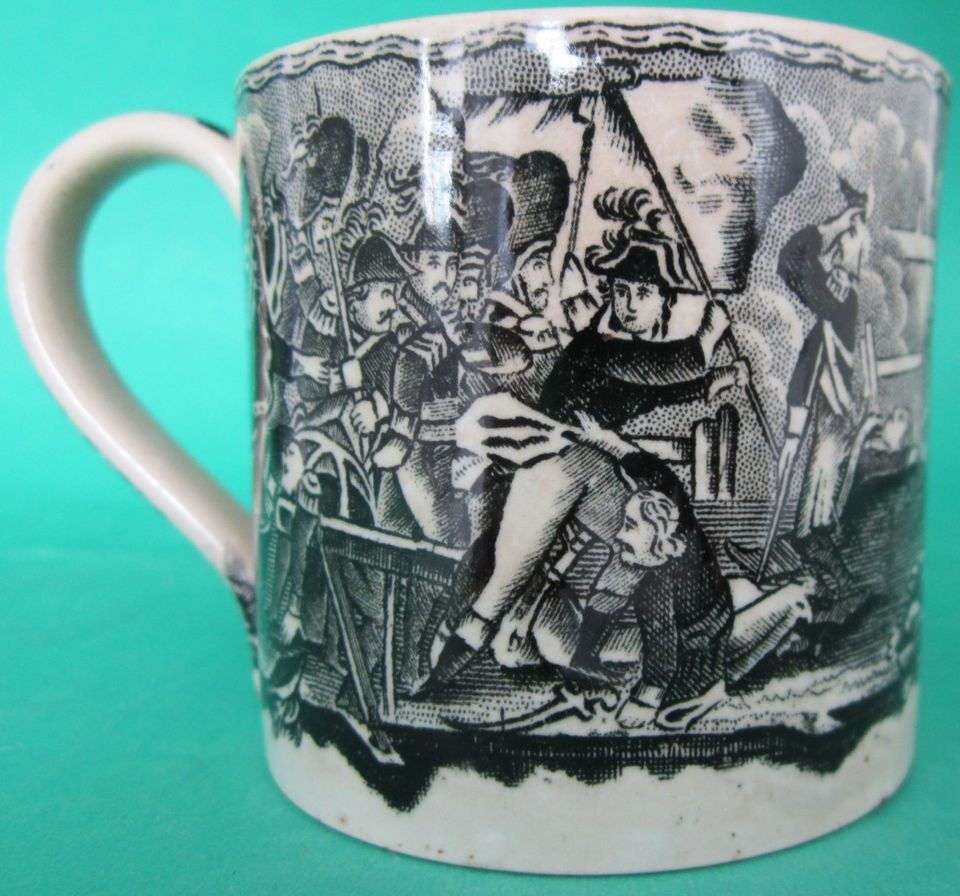 ANTIQUE COMMEMORATIVE POTTERY NAPOLEONIC WAR NAPOLEON TRANSFER PRINTED 