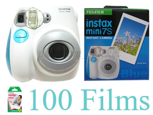 Fujifilm Fuji Instax Mini 7s Instant Camera + 100 Film Polaroid 300