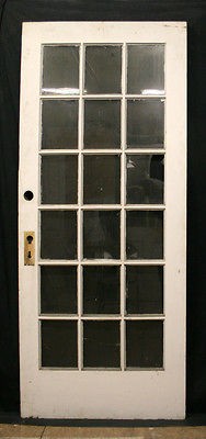 36x83 Antique Exterior Chestnut French Entry Door 18 Windows Glass 