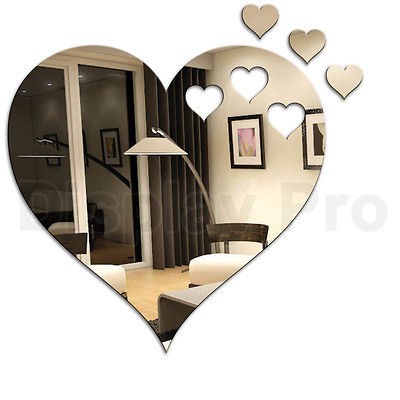 HEART SHAPE MIRRORS & SMALL HEARTS FROM £4.99   ACRYLIC WALL HOME 