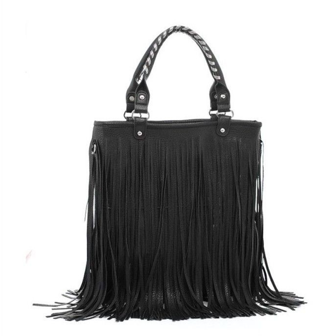   Women Punk Tassel Fringed Handbag Tote Shoulder Purse Bag Moonar