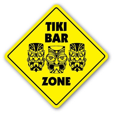 TIKI BAR ZONE Sign xing gift novelty hawaiian tropical outdoor liquor