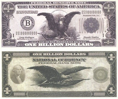 Billion Dollar Bills   3 Pack   Fake Play Novelty Money