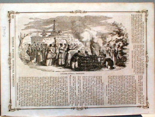 1865 Gleasons Pictorial Dollar Weekly Japanese Funeral Cermonies