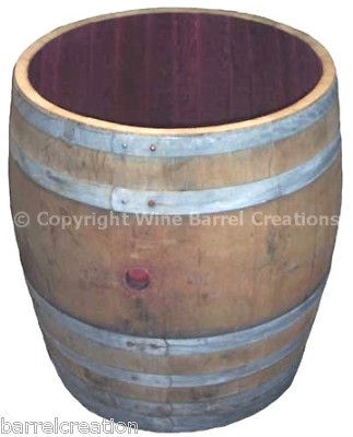 ONE HALF OAK WINE BARREL TABLE  PLANTER  POND  FOUNTAIN