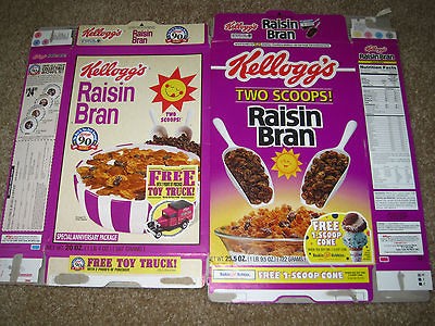 Vintage Raisin Bran Cereal Boxes 1996 Retro Box 90 Years &1997 on PopScreen