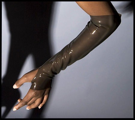 Latex Elegant GAUNTLET Fingerless Gloves Choose Sz Col