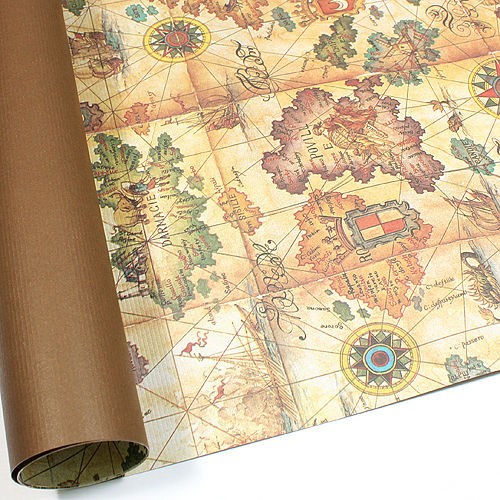 World Map Double Sided Gift Wrapping Paper 30.3 5 pcs