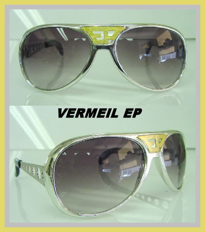 ELVIS SUNGLASSES AVIATOR WITH TRADE MARK EP VERMEIL