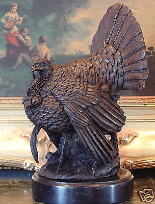 Wild Turkey Tom Thanksgiving Table Hostess Gift Bow Hunter Bronze 