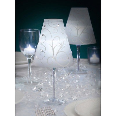 24 Wine Glass ShadesWhite Vellum DAVID TUTERA WEDDINGS or EVENT LED 