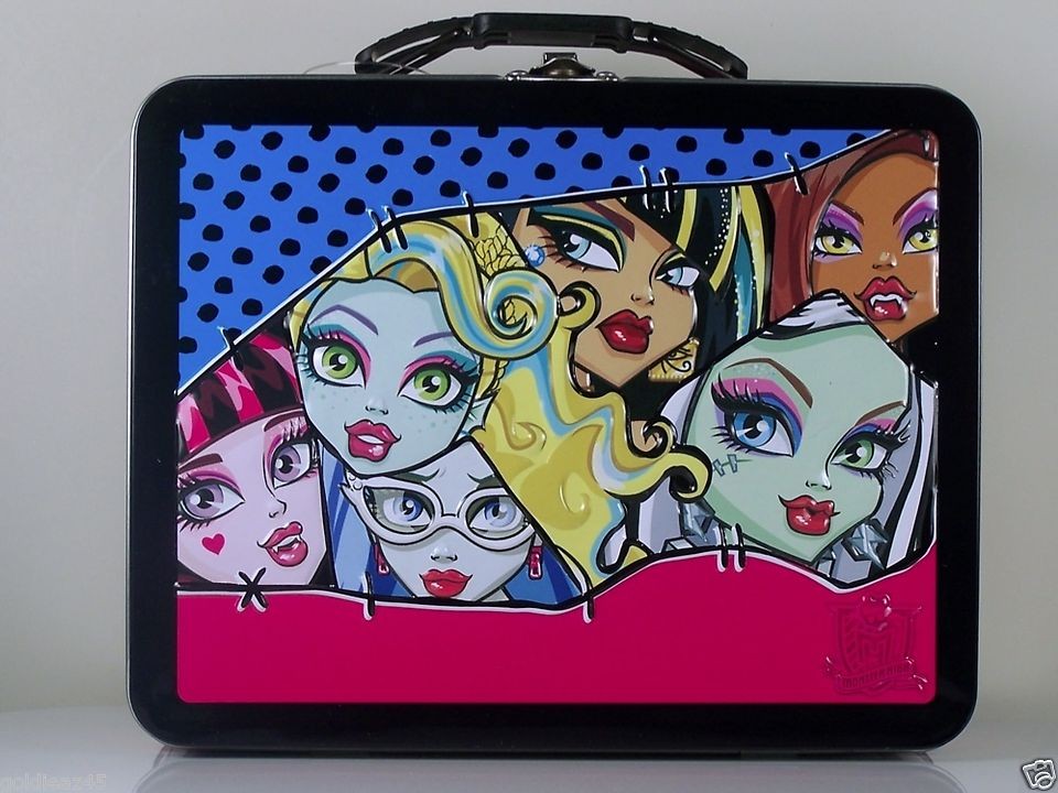 Monster High Embossed Tin Lunch Box Tin Girls Faces