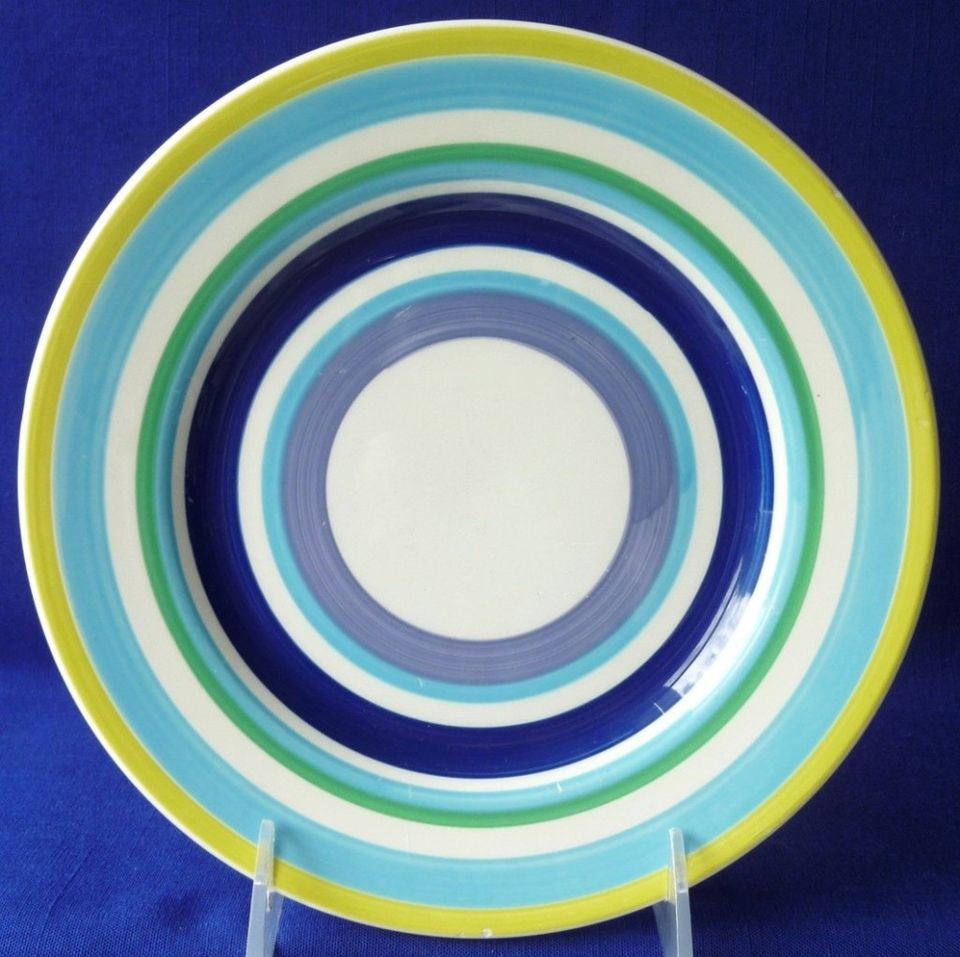 Quadrifoglio QUD9 SALAD PLATE Italy Blue Green Yellow