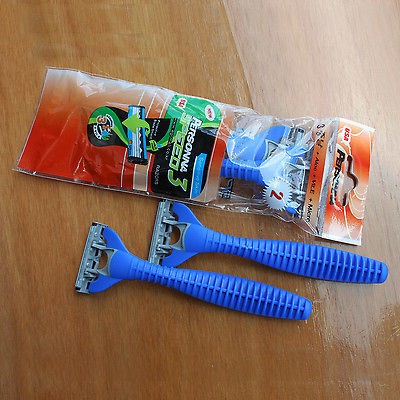 4pcs(2pcs×2) Personna Speed3 Disposable Razors 3Blades Handdle Safety 