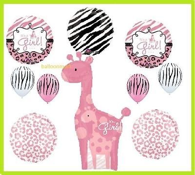 BABY SHOWER GIRL GIRAFFE party supplies decorations balloons latex 
