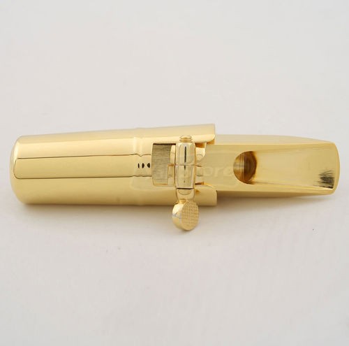 Gold Plated Soprano Saxophone Metal Mouthpiece + Cap + Ligature #7