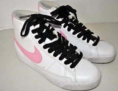 Girls NIKE Hi Tops Sneakers Shoes Size US 5, EU 37.5 Pink White 