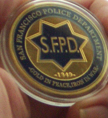   FRANCISCO POLICE DEPARTMENT 24K GOLD PLATED MEMORABILIA COIN MEDAL