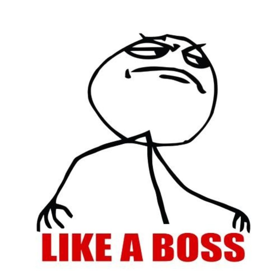 LIKE A BOSS Troll Face Meme Reddit 9Gag Rage Internet 4chan Web Geek 