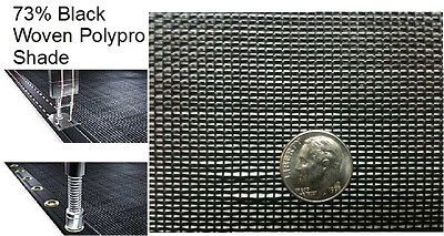 73% Black Woven Shade Cloth 24 x 24 Tape all sides Grommets 2 o/c