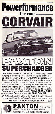 1964 CHEVROLET CORVAIR ~ PAXTON SUPERCHARGER ~ VERY RARE AD