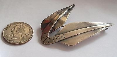   SIGNED HGr HUGO GRUN DENMARK HEAVY STERLING SILVER BROOCH 15.8 GRAMS