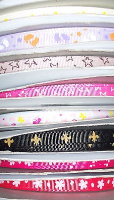 Grosgrain Ribbon PRINTS 3/8 2Y Korker Hair Bows U PICK