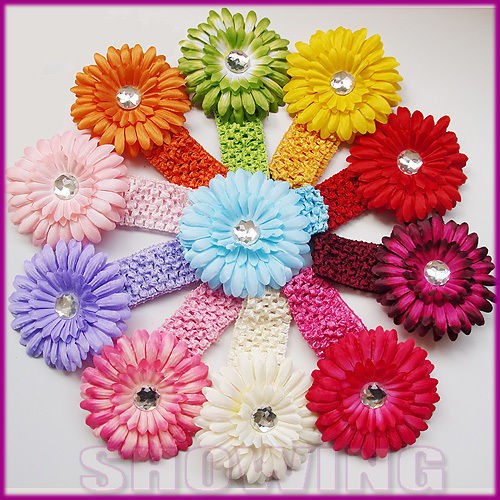 Pick Baby Hair Crochet Headband Daisy Flower Clip