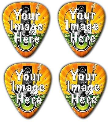 Custom Personalized Guitar Picks 4 IMAGES on 4 PICKS