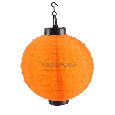 New 10 Orange Battery Paper Lantern Solar Power Light Outdoor 